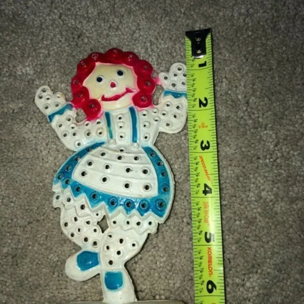 Vintage Raggedy Ann Metal Earring Display Holder‎ Storage